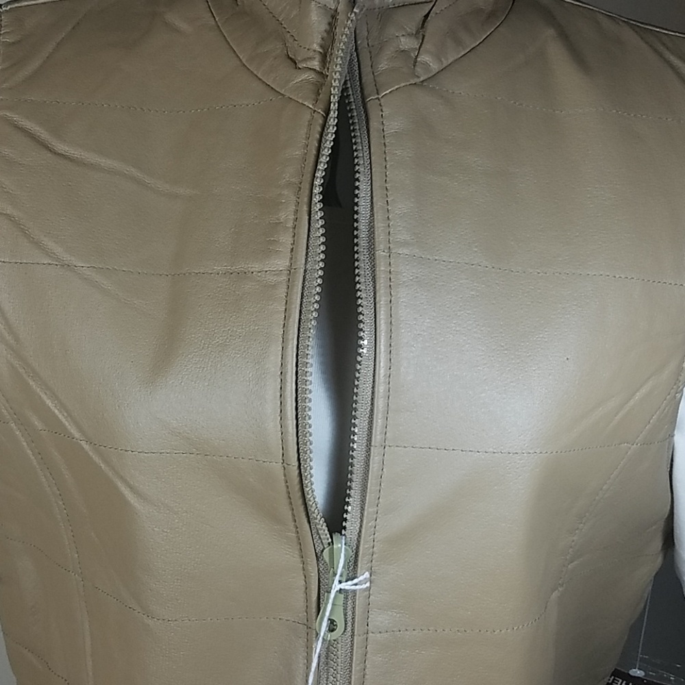 NWT, Henig Furs, leather vest, sleeveless, sz XL - Picture 5 of 7